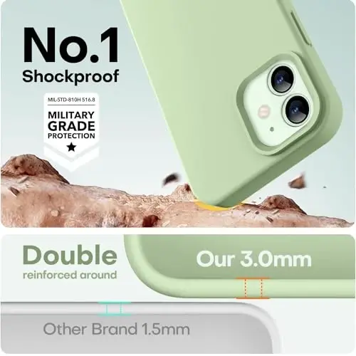 LOVE 3000 Designed for iPhone 12 Case/iPhone 12 Pro Case, Premium Silicone with [Soft Anti-Scratch Microfiber Lining] Shockproof Protective Phone Case for Men Women Girls 6.1