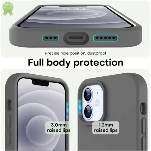 iPhone 12 Kılıfı/iPhone 12 Pro Kılıfı için tasarlanmış AŞK 3000, [Yumuşak Çizilmez Mikrofiber Astar] ile Premium Silikon Darbeye Dayanıklı Koruyucu Telefon Kılıfı Erkekler Kadınlar Kızlar için 6.1
