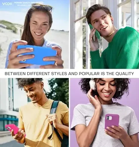 Vooii Compatible with iPhone 12 Case/iPhone 12 Pro Case, Liquid Silicone Upgrade [Soft Anti-Scratch Microfiber Lining] [Shockproof Drop Protection] Phone Case 6.1 inch - Hot Pink - 6