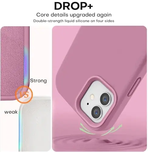 Vooii Compatible with iPhone 12 Case/iPhone 12 Pro Case, Liquid Silicone Upgrade [Soft Anti-Scratch Microfiber Lining] [Shockproof Drop Protection] Phone Case 6.1 inch - Lavender Purple - 4