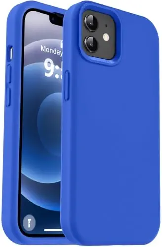 Vooii Compatible with iPhone 12 Case/iPhone 12 Pro Case, Liquid Silicone Upgrade [Soft Anti-Scratch Microfiber Lining] [Shockproof Drop Protection] Phone Case 6.1 inch - Klein Blue - 1