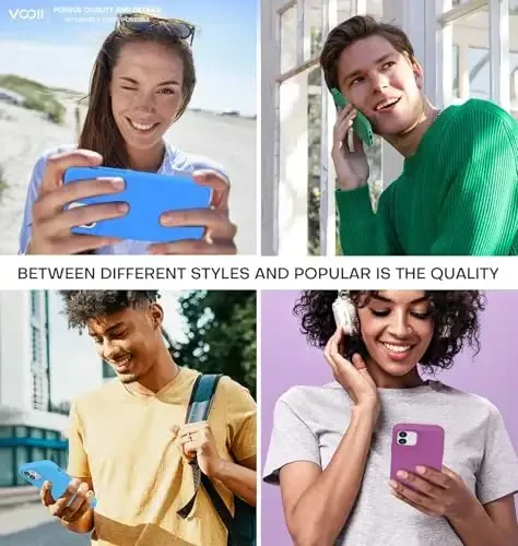 Vooii Compatible with iPhone 12 Case/iPhone 12 Pro Case, Liquid Silicone Upgrade [Soft Anti-Scratch Microfiber Lining] [Shockproof Drop Protection] Phone Case 6.1 inch - Blue - 6