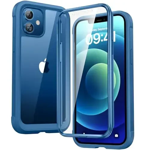Diaclara Designed for iPhone 12 Mini Case, Full Body Rugged with Built-in Touch Sensitive Anti-Scratch Screen Protector, Soft TPU Bumper Case for iPhone 12 Mini 5.4