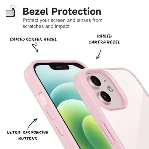 iPhone 12 Mini için LoeoeL Kılıfı Şeffaf, Şeffaf Hibrit 12 Mini Telefon Kılıfı [Sert Plastik ve Yumuşak Silikon Tampon] Akrilik Sararmayan İnce Koruyucu Kapak Kadınlar için, Açık Pembe - 4
