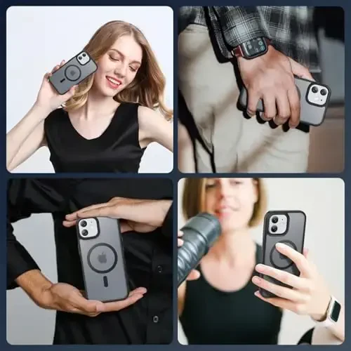 Temdan for iPhone 12 Mini Case, Compatible with Magsafe, Anti-Yellowing, Military-Grade Protection, Shockproof Slim Magnetic Phone Case Cover, Black - 7