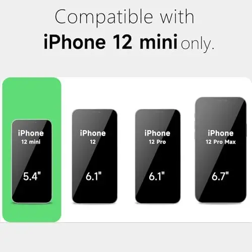 LoeoeL for iPhone 12 Mini Case Clear, Transparent Hybrid 12 Mini Phone Case [Hard Plastic & Soft Silicone Bumper] Acrylic Non Yellowing Thin Slim Protective Cover for Women, Black - LOEOEL (1)