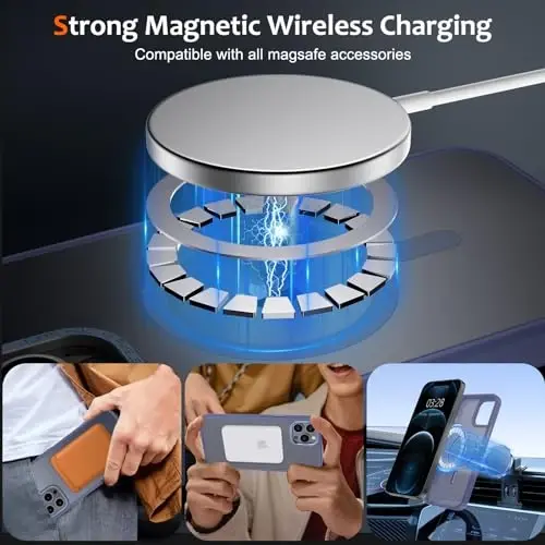 Anuck Case for iPhone 12 Pro Case Magnetic Phone Case Compatible with MagSafe, Soft TPU Bumper Hard Translucent Matte Back Slim Fit Shockproof Protective Cover for Men Women Girls - Blue - 2