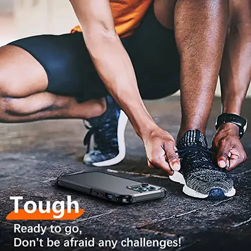 Red2Fire for iPhone 12 Pro Max Case [Military Grade Drop Protection] Non-Slip Heavy Duty Full-Body Shockproof Protection Phone Case for iPhone 12 Pro Max 6.7 inch Black - 4