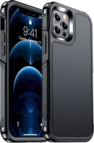 Red2Fire for iPhone 12 Pro Max Case [Military Grade Drop Protection] Non-Slip Heavy Duty Full-Body Shockproof Protection Phone Case for iPhone 12 Pro Max 6.7 inch Black - 4