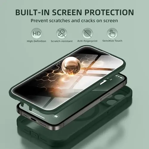 BERFY for iPhone 12 Pro Max Case, Compatible with MagSafe, Built-in Privacy Screen Protector and Camera Protection, Anti-Spy Full Body Shockproof Matte Phone Case for 12 Pro Max 6.7