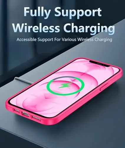 FNTCASE for iPhone 12 Pro-Max Case: Clear Phone Cases Compatible with Magsafe Slim Anti Yellowing Military Grade Drop Protection Rugged Shockproof Protective Transparent Cell Cover (D-Hot Pink) - 4