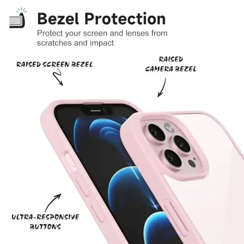 iPhone 12 Pro Max için LoeoeL Kılıfı Şeffaf, Şeffaf Hibrit 12 Pro Max Telefon Kılıfı [Sert Plastik ve Yumuşak Silikon Tampon] Akrilik Sararmayan İnce İnce Koruyucu Kadınlar için Kapak, Açık Pembe - 4