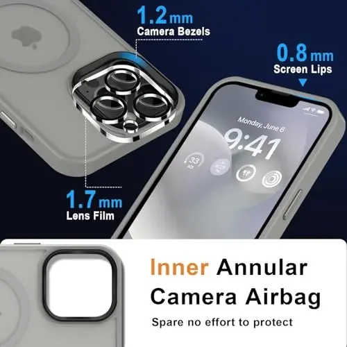 MOCCA Strong Magnetic for iPhone 12 Pro Max Case,[Compatible with Magsafe][Glass Screen Protector+Camera Lens Protector] Slim Thin Shockproof Cover Phone Case for iPhone 12 Pro Max 6.7