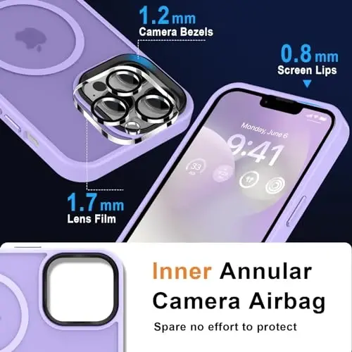 iPhone 12 Pro Max için MOCCA Güçlü Manyetik Kılıf, [Magsafe Uyumlu] [Cam Ekran Koruyucu+Kamera Lensi Koruyucu] iPhone 12 Pro Max 6.7