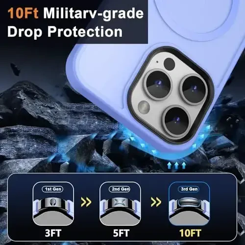 MOCCA Strong Magnetic for iPhone 12 Pro Max Case,[Compatible with Magsafe][Glass Screen Protector+Camera Lens Protector] Slim Thin Shockproof Cover Phone Case for iPhone 12 Pro Max 6.7