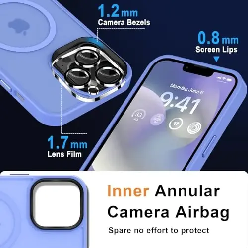 iPhone 12 Pro Max için MOCCA Güçlü Manyetik Kılıf,[Magsafe ile Uyumlu][Cam Ekran Koruyucu+Kamera Lensi Koruyucu] İnce Darbeye Dayanıklı Kapaklı Telefon Kılıfı iPhone 12 Pro Max 6.7