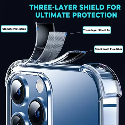 ORIbox for iPhone 12 Pro Max Case Clear with 4 Corners Shockproof Protection,iPhone 12 Pro Max Clear Case for Women Men Girls Boys Kids, Thermoplastic Polyurethane, Clear - 5