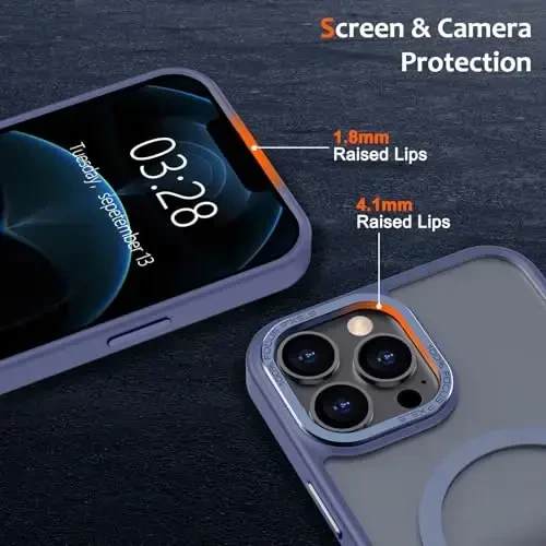 Anuck Case for iPhone 12 Pro Max Case Magnetic Phone Case Compatible with MagSafe, Soft TPU Bumper Hard Translucent Matte Back Slim Fit Shockproof Protective Cover for Men Women Girls - Blue - 3