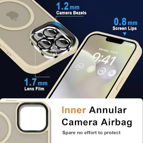 iPhone 12 Pro Max Kılıfı için MOCCA Güçlü Manyetik,[Magsafe ile Uyumlu][Cam Ekran Koruyucu+Kamera Lensi Koruyucu] iPhone 12 Pro Max 6.7