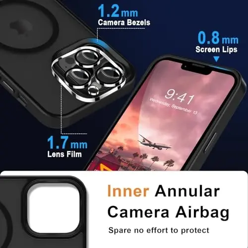 MOCCA Strong Magnetic for iPhone 12 Pro Max Case,[Compatible with Magsafe][Glass Screen Protector+Camera Lens Protector] Slim Thin Shockproof Cover Phone Case for iPhone 12 Pro Max 6.7