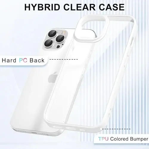 iPhone 12 Pro Max Kılıfı Şeffaf LoeoeL, Transparan Hibrit 12 Pro Max Telefon Kılıfı [Sert Plastik ve Yumuşak Silikon Tampon] Akrilik Sararmayan İnce Koruyucu Kadınlar için Kılıf, Beyaz - 3