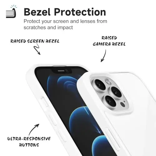 iPhone 12 Pro Max Kılıfı Şeffaf LoeoeL, Transparan Hibrit 12 Pro Max Telefon Kılıfı [Sert Plastik ve Yumuşak Silikon Tampon] Akrilik Sararmayan İnce Koruyucu Kadınlar için Kılıf, Beyaz - 4