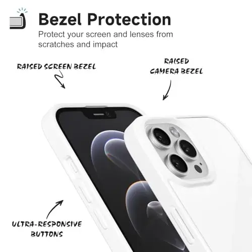 iPhone 12 Pro/12 için LoeoeL Kılıfı Şeffaf, Transparan Hibrit 12 Pro/12 Telefon Kılıfı [Sert Plastik & Yumuşak Silikon Tampon] Akrilik Sararmayan İnce Koruyucu Kadınlar için Kılıf, Beyaz - 4
