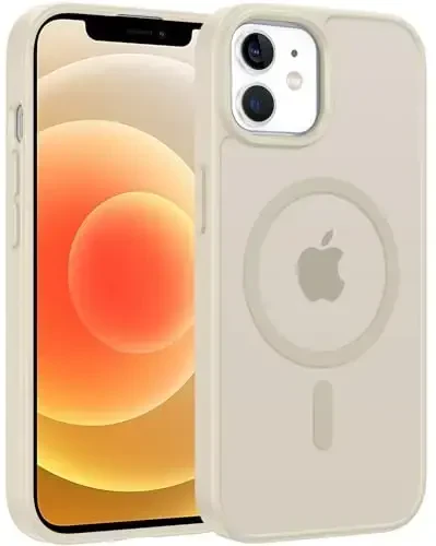 FNTCASE for iPhone 12 Phone Case: for iPhone 12 Pro Magnetic Matte Textured Military Grade Drop Protection Translucent Cell Cover - Slim Durable Shockproof Protective Bumper - FNTCASE