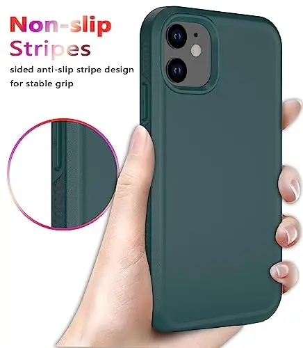 iPhone 12 uchun Diverbox g'ilofi [Zarba o'tkazmaydigan] [Tushishga chidamli] [Temperli shisha ekran himoyachisi], Apple iPhone 12 uchun og'ir himoya telefon g'ilof qopqog'i (To'q yashil-2in1) - 5