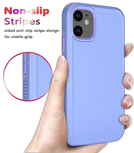 iPhone 12 uchun Diverbox g'ilofi [Zarbga chidamli] [Tushishga chidamli] [Temperlangan shisha ekran himoyachisi], Apple iPhone 12 uchun og'ir himoya telefon g'ilofi (Binafsha-2si 1da) - 5