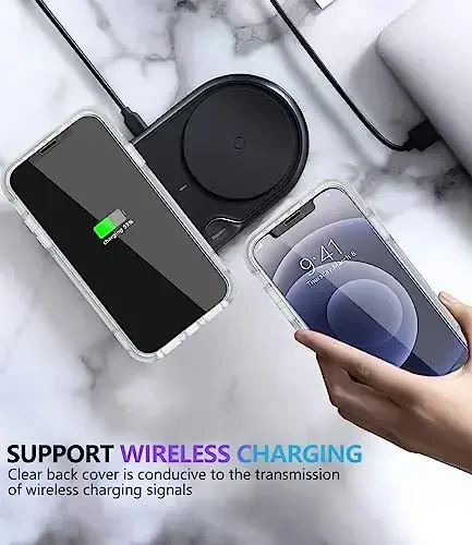 iPhone 12 uchun Diverbox g'ilofi [Zarbga chidamli] [Tushishga chidamli] [Temperli shisha ekran himoyachisi], Apple iPhone 12 uchun og'ir himoya telefon g'ilofi qopqog'i (Turkuaz -2in1) - 7