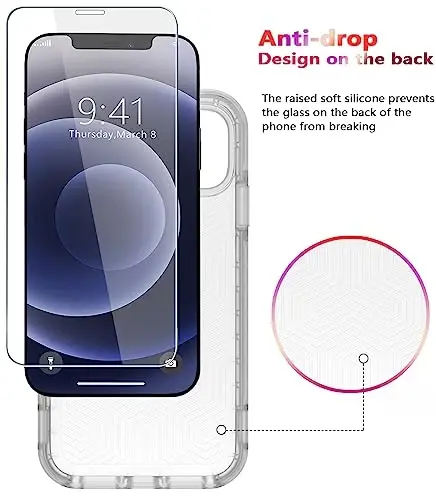 iPhone 12 uchun Diverbox g'ilofi [Zarbga chidamli] [Tushishga chidamli] [Temperli shisha ekran himoyachisi], Apple iPhone 12 uchun og'ir himoya telefon g'ilofi qopqog'i (Turkuaz -2in1) - 5