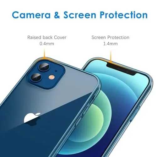 JETech Case for iPhone 12/12 Pro 6.1-Inch, Non-Yellowing Shockproof Phone Bumper Cover, Anti-Scratch Clear Back (Navy) - 5