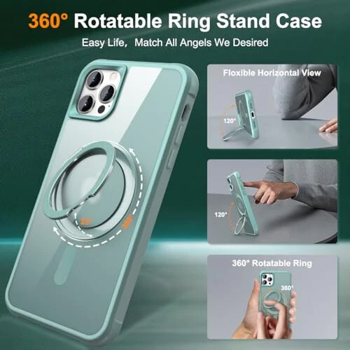 iPhone 12/12 Pro Case with 360° Rotatable Magnetic Ring Stand [Military Grade Protection] - TOKVANZ (1)