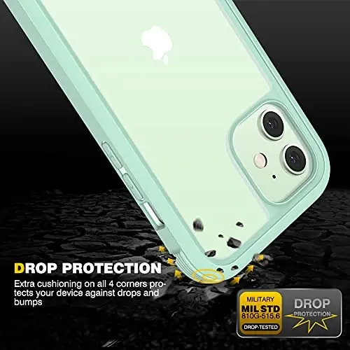 Diaclara Designed for iPhone 12/12 Pro Case, Full Body Rugged with Built-in Touch Sensitive Anti-Scratch Screen Protector, Soft TPU Bumper for iPhone 12/12 Pro 6.1