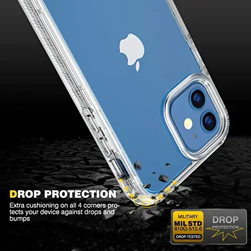 Diaclara Designed for iPhone 12/12 Pro Case, Full Body Rugged with Built-in Touch Sensitive Anti-Scratch Screen Protector, Soft TPU Bumper Case for iPhone 12/12 Pro 6.1