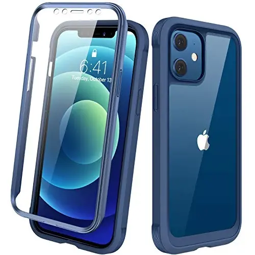 Diaclara Designed for iPhone 12/12 Pro Case, Full Body Rugged with Built-in Touch Sensitive Anti-Scratch Screen Protector, Soft TPU Bumper Case for iPhone 12/12 Pro 6.1