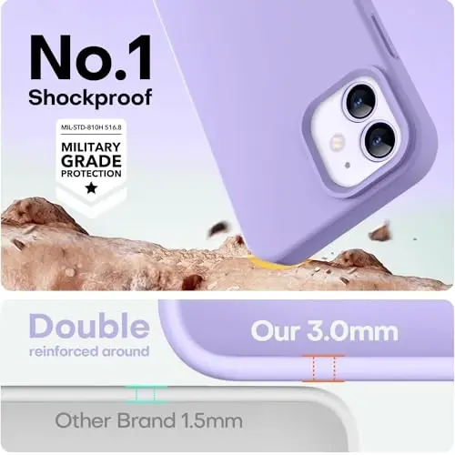 LOVE 3000 Designed for iPhone 12 Case/iPhone 12 Pro Case, Premium Silicone with [Soft Anti-Scratch Microfiber Lining] Shockproof Protective Phone Case for Men Women Girls 6.1