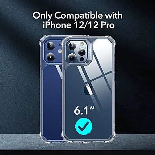 ESR for iPhone 12/iPhone 12 Pro Case, Military-Grade Protection, Shockproof Air-Guard Corners, Yellowing-Resistant Back, Air Armor, Clear - ESR (1)