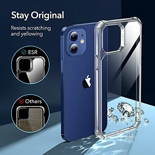 ESR for iPhone 12/iPhone 12 Pro Case, Military-Grade Protection, Shockproof Air-Guard Corners, Yellowing-Resistant Back, Air Armor, Clear - 5