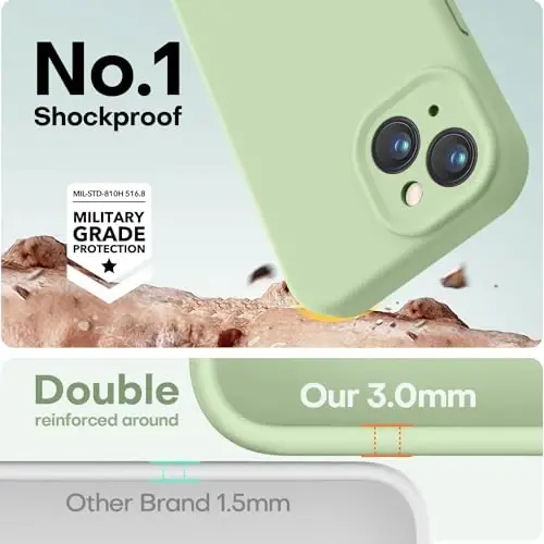 LOVE 3000 Designed for iPhone 13 Case, Premium Silicone with [Camera Protection] [Soft Anti-Scratch Microfiber Lining] Shockproof Protective Phone Case for iPhone 13 Women Men Girls 6.1