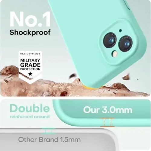 LOVE 3000 Designed for iPhone 13 Case, Premium Silicone with [Camera Protection] [Soft Anti-Scratch Microfiber Lining] Shockproof Protective Phone Case for iPhone 13 Women Men Girls 6.1