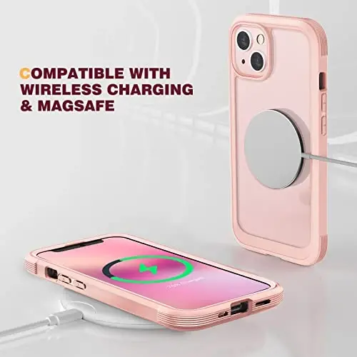 Diaclara Designed for iPhone 13 Case, Full Body Rugged Protection with Built-in Touch Sensitive Screen Protector, Soft TPU Bumper Case for iPhone 13 6.1
