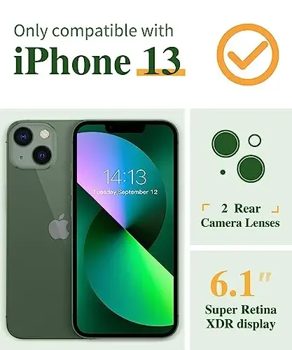 iPhone 13 için GVIEWIN Çiçekli Kılıf, Ekran Koruyucu ve Kamera Lens Koruyucu ile, [Sararma Yapmaz] Kadınlar için Yumuşak Darbeye Dayanıklı Şeffaf Telefon Koruyucu Kılıf, Çiçek Desenli Tasarım 6.1