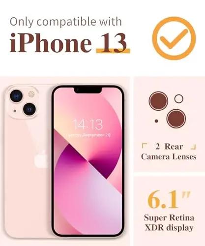 iPhone 13 için GVIEWIN Çiçekli Kılıf, Ekran Koruyucu ve Kamera Lens Koruyuculu, [Sararma Yapmaz] Yumuşak Darbe Emici Şeffaf Kadın Telefon Kılıfı, Çiçek Desenli Tasarım 6.1
