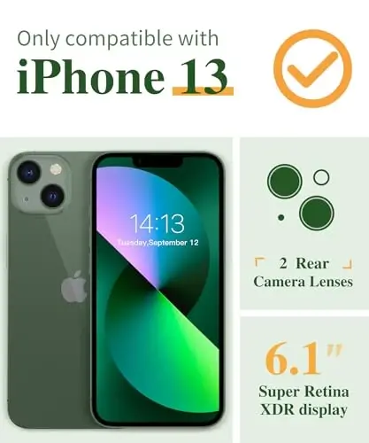 iPhone 13 için GVIEWIN Çiçekli Kılıf, Ekran Koruyucu ve Kamera Lensi Koruyucu ile, [Sararma Yapmaz] Kadınlar için Yumuşak Darbeye Dayanıklı Şeffaf Telefon Koruyucu Kılıf, Çiçek Desenli Tasarım 6.1