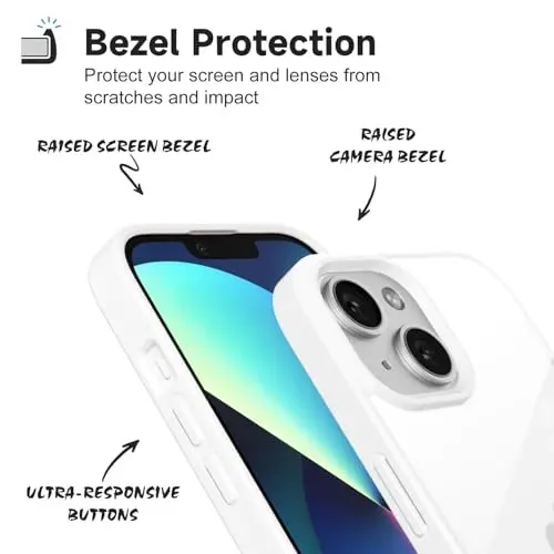 iPhone 13 için LoeoeL Kılıfı Şeffaf, Saydam Hibrit 13 Telefon Kılıfı [Sert Plastik ve Yumuşak Silikon Tampon] Akrilik Sararmayan İnce Koruyucu Kadınlar için Kılıf, Beyaz - 4