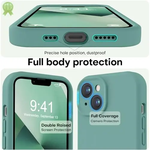 LOVE 3000 Designed for iPhone 13 Case, Premium Silicone with [Camera Protection] [Soft Anti-Scratch Microfiber Lining] Shockproof Protective Phone Case for iPhone 13 Women Men Girls 6.1