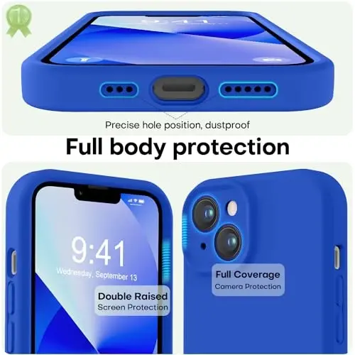 LOVE 3000 Designed for iPhone 13 Case, Premium Silicone with [Camera Protection] [Soft Anti-Scratch Microfiber Lining] Shockproof Protective Phone Case for iPhone 13 Women Men Girls 6.1