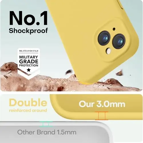 LOVE 3000 Designed for iPhone 13 Case, Premium Silicone with [Camera Protection] [Soft Anti-Scratch Microfiber Lining] Shockproof Protective Phone Case for iPhone 13 Women Men Girls 6.1